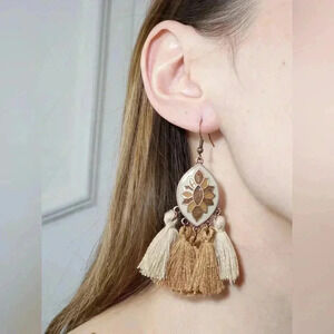 🔵NEW Boho Geometric Tassel Earrings